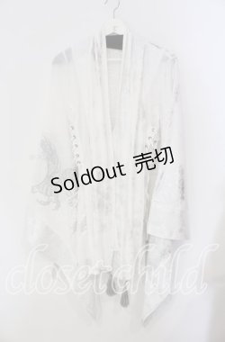画像1: Qutie Frash / 4店舗限定着物ストールカーデ  ホワイト O-25-09-09-011-QU-JA-OW-OS
