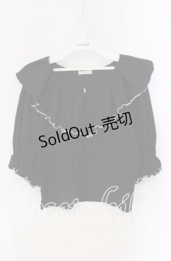 画像1: axes femme / メローフリルカットソー M クロ O-25-09-09-018-AX-TO-IG-OS