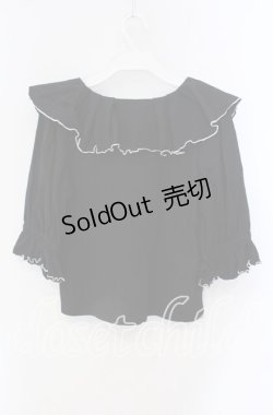 画像2: axes femme / メローフリルカットソー M クロ O-25-09-09-018-AX-TO-IG-OS