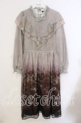 axes femme NOSTALGIE / ミスティローズ柄ワンピース  ブラウン O-25-09-09-021-AX-OP-IG-ZT086