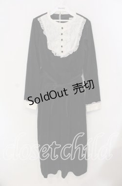 画像1: axes femme / ヨーク切替ベロアワンピース  クロ O-25-09-09-024-AX-OP-IG-OS