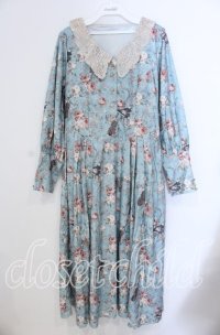 axes femme / 音楽と薔薇柄ドレス風ワンピース  ミント O-25-09-09-030-AX-OP-IG-ZT066