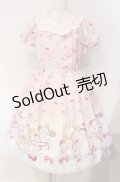 axes femme kawaii / mikko illustration × axes femme KAWAII ダイナーカフェワンピース  ピンク O-25-09-11-003-AX-OP-IG-OS