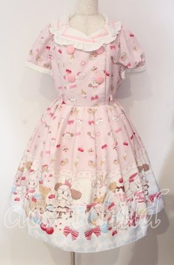 画像1: axes femme kawaii / mikko illustration × axes femme KAWAII ダイナーカフェワンピース  ピンク O-25-09-11-003-AX-OP-IG-OS