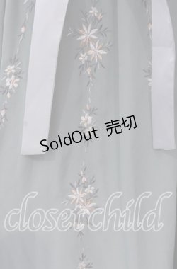 画像2: axes femme / フラワー刺繍イレヘムスカート  グリーン O-25-09-11-030-AX-SK-IG-OS