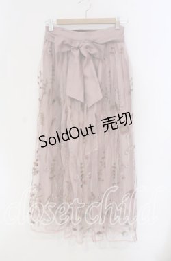 画像1: axes femme / ボタニカル刺繍スカート  ピンク O-25-09-11-032-AX-SK-IG-OS