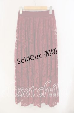 画像2: axes femme / レースサーキュラースカート  ワイン O-25-09-11-033-AX-SK-IG-OS
