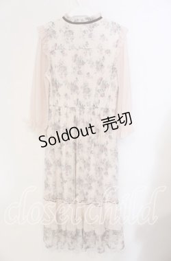 画像3: axes femme / フラワープリントレースワンピース  ピンクベージュ O-25-09-11-036-AX-OP-IG-OS