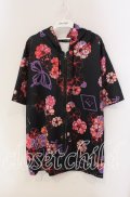 NieR Clothing / プリント半袖フーディー パーカー  ブラック O-25-09-11-037-PU-TO-YM-OS