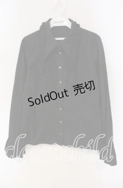 画像1: PEACE NOW / フリルヨークブラウス M クロ O-25-09-11-044-PU-BL-IG-OS