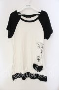 PEACE NOW / トランププリントラグラン風カットワンピース  ブラック×ホワイト O-25-09-11-045-PU-OP-IG-OS
