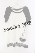 PEACE NOW / トランププリントラグラン風カットワンピース  ブラック×ホワイト O-25-09-11-045-PU-OP-IG-OS