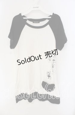 画像1: PEACE NOW / トランププリントラグラン風カットワンピース  ブラック×ホワイト O-25-09-11-045-PU-OP-IG-OS