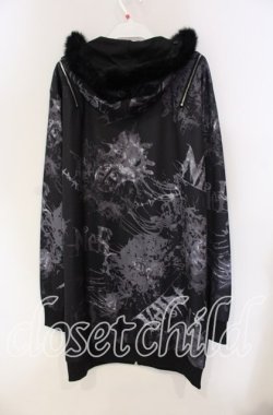 画像3: NieR Clothing / ファー付きショルダーZIPロングパーカー F ブラック O-25-09-11-048-PU-TO-YM-OS