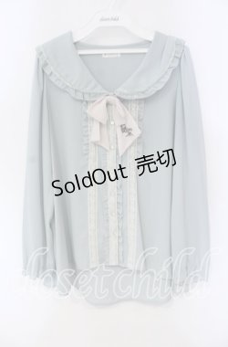 画像1: axes femme / ビッグカラーAラインブラウス M ミント O-25-09-11-049-AX-BL-YM-OS