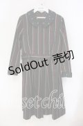 Jane Marple / Regimental stripeのワンピース  ワイン×グリーン O-25-09-11-051-JM-OP-IG-OS