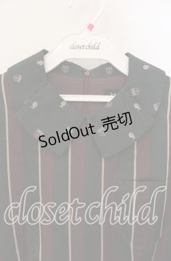 画像2: Jane Marple / Regimental stripeのワンピース  ワイン×グリーン O-25-09-11-051-JM-OP-IG-OS