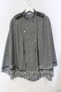 axes femme / ダブルボタンケープコート  クロ×シロ O-25-09-11-054-AX-CO-IG-OS