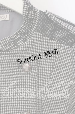 画像2: axes femme / ダブルボタンケープコート  クロ×シロ O-25-09-11-054-AX-CO-IG-OS