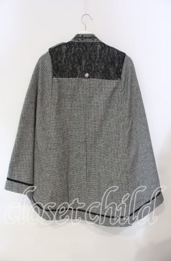 画像3: axes femme / ダブルボタンケープコート  クロ×シロ O-25-09-11-054-AX-CO-IG-OS