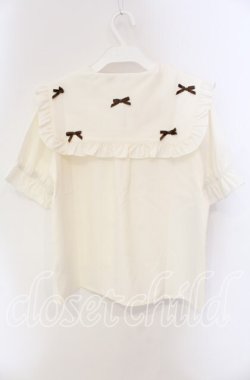 画像3: axes femme POETIQUE / プチリボンビッグ襟ブラウス  オフ O-25-09-11-055-AX-BL-IG-OS
