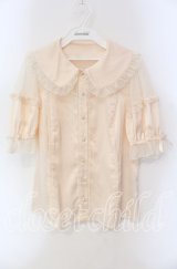axes femme kawaii / チュール切り替えパフ袖ブラウス  生成り O-25-09-11-056-AX-BL-IG-ZT040