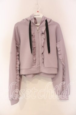 画像1: axes femme / フリルデザインジップパーカー  ラベンダー O-25-09-11-060-AX-TO-IG-OS