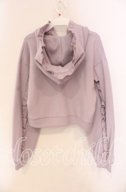 画像2: axes femme / フリルデザインジップパーカー  ラベンダー O-25-09-11-060-AX-TO-IG-OS