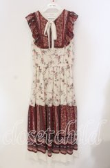 axes femme / パッチワーク花柄ロングワンピース M アイボリー O-25-09-11-065-AX-OP-IG-ZT036