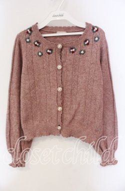 画像1: axes femme / モチーフローズカーディガン  ピンク O-25-09-11-066-AX-TO-IG-OS