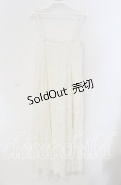 画像1: 【SALE】axes femme / レース使いシャーリングキャミワンピ  シロ O-25-09-11-068-AX-OP-IG-ZT249