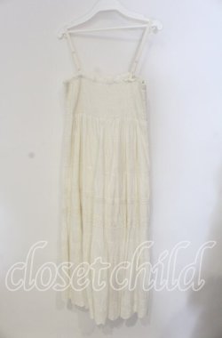 画像3: axes femme / レース使いシャーリングキャミワンピ  シロ O-25-09-11-068-AX-OP-IG-OS