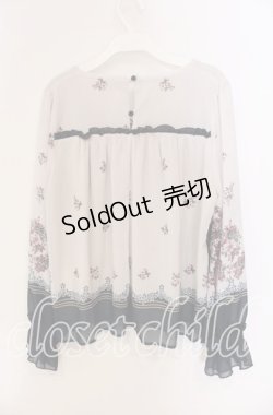 画像3: 【SALE】axes femme / ブーケパネル柄プルオーバー  ベージュ×ネイビー O-25-09-11-070-AX-TO-IG-ZT052