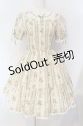 Innocent World / フラワーブーケシャーリングショートスリーブワンピース  グリーン×生成り O-25-09-11-006-IW-OP-IG-OS