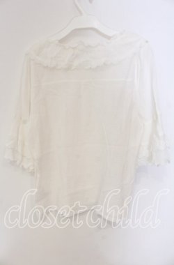 画像3: axes femme / フレア袖コットンブラウス  オフ O-25-09-11-072-AX-BL-IG-OS