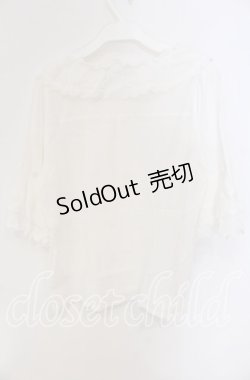 画像3: axes femme / フレア袖コットンブラウス  オフ O-25-09-11-072-AX-BL-IG-OS