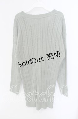 画像3: axes femme / 桜刺繍ロングニットカーデ  グリーン O-25-09-11-075-AX-TO-IG-OS