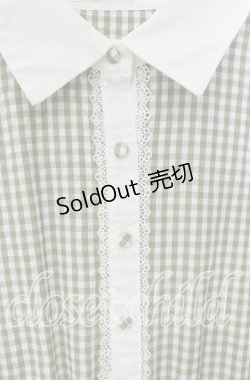 画像2: axes femme / 襟付ギンガムチェック柄ワンピース  グリーン O-25-09-11-077-AX-OP-IG-OS