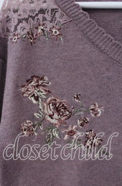 画像2: axes femme / フラワー刺繍ニットワンピース  ピンク O-25-09-11-078-AX-OP-IG-OS