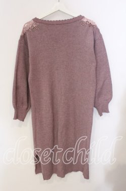 画像3: axes femme / フラワー刺繍ニットワンピース  ピンク O-25-09-11-078-AX-OP-IG-OS