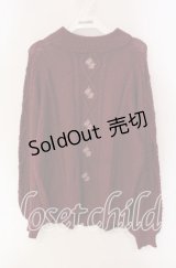 axes femme / 花刺繍ボトルネックニットプルオーバー  ワイン O-25-09-11-079-AX-TO-IG-OS