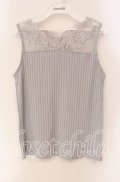 axes femme / 繊細レースタンクトップ  ライトグレー O-25-09-11-082-AX-TO-IG-OS