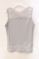 画像3: 【SALE】axes femme / 繊細レースタンクトップ  ライトグレー O-25-09-11-082-AX-TO-IG-ZT359 (3)