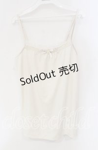 axes femme / フラワーモチーフキャミソール  生成り O-25-09-11-083-AX-TO-IG-OS