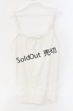 画像1: axes femme / フラワーモチーフキャミソール  生成り O-25-09-11-083-AX-TO-IG-OS