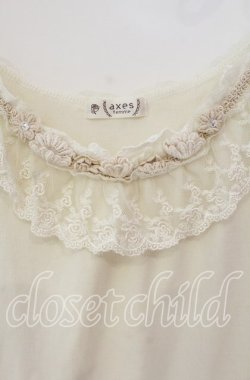 画像2: axes femme / 肩リボンレースタンク  アイボリー O-25-09-11-084-AX-TO-IG-OS