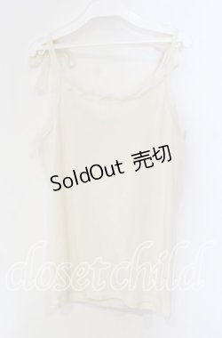 画像3: axes femme / 肩リボンレースタンク  アイボリー O-25-09-11-084-AX-TO-IG-OS