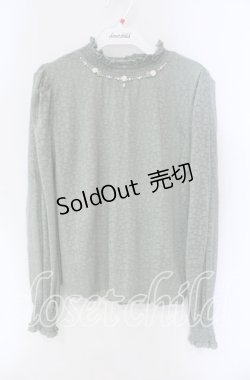 画像1: axes femme / ビジューデザイン総レースプルオーバー F グリーン O-25-09-11-088-AX-TO-IG-OS