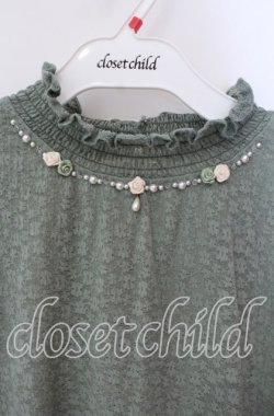 画像2: axes femme / ビジューデザイン総レースプルオーバー F グリーン O-25-09-11-088-AX-TO-IG-OS