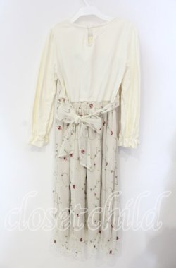 画像3: axes femme POETIQUE / チュール切替花柄ワンピース  アイボリー O-25-09-11-090-AX-OP-IG-OS
